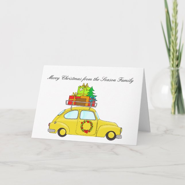 Merry Christmas car Holiday Card (Front)