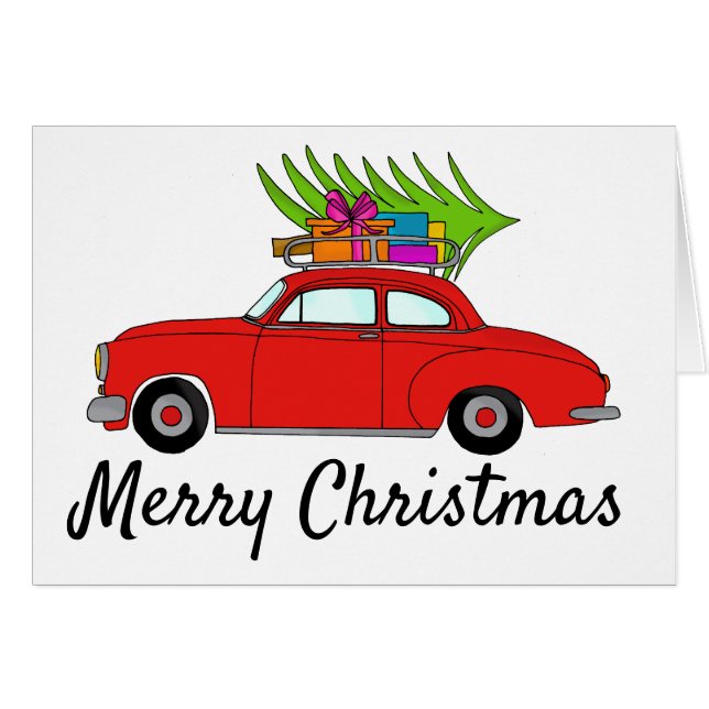 Merry Christmas Car with Gifts (Front Horizontal)