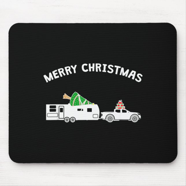 Merry Christmas - Caravan Camper Rv Trailer Christ Mouse Pad (Front)