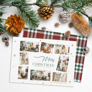 Merry Christmas Card 8 photo Collage Holiday card