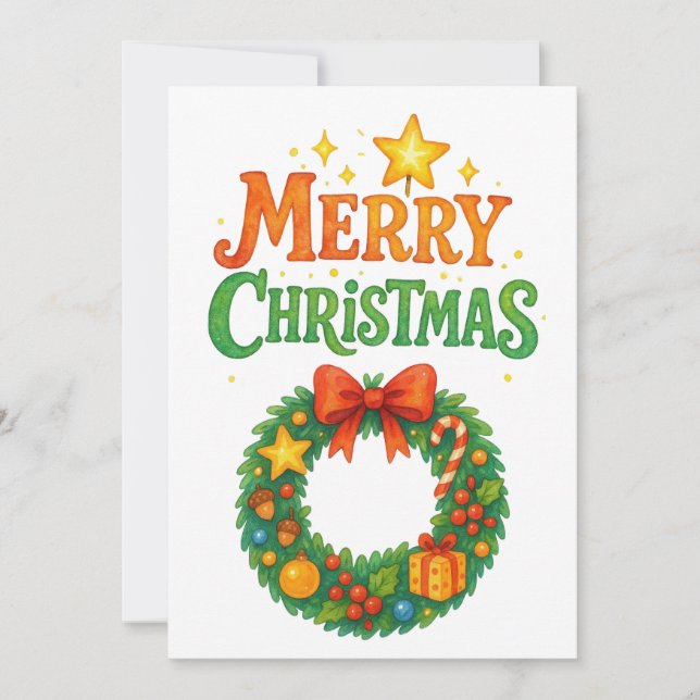 Merry Christmas card invitation  (Front)