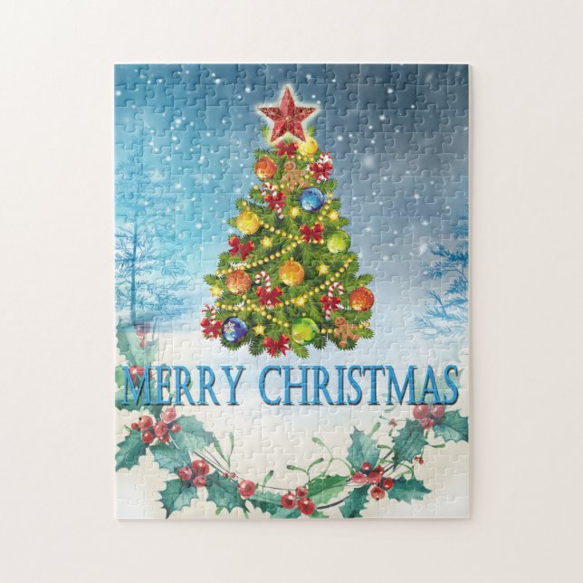 Merry Christmas card Jigsaw Puzzle (Vertical)