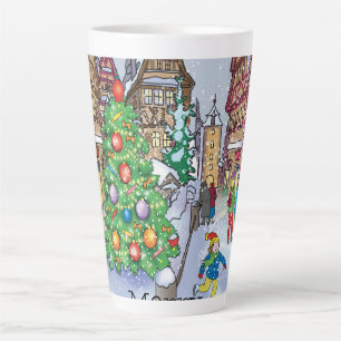 Merry Christmas card Latte Mug