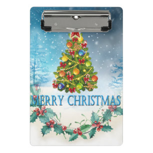 Merry Christmas card Mini Clipboard
