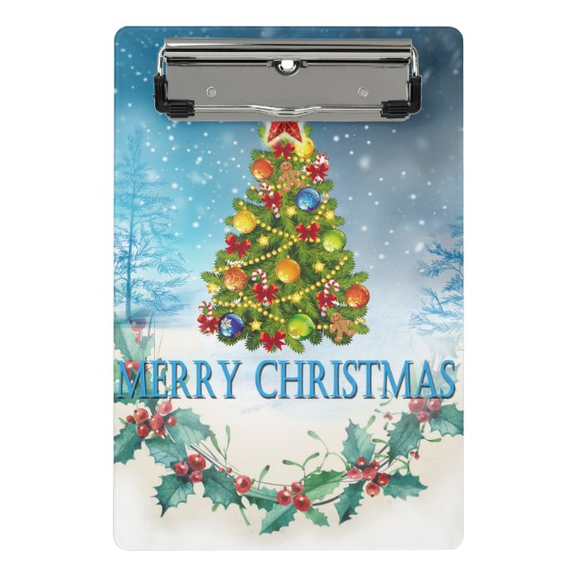 Merry Christmas card Mini Clipboard (Front)