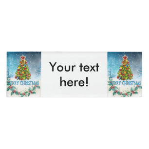 Merry Christmas card Name Tag