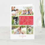 Merry Christmas card - photo collage template<br><div class="desc">Create your own personal, bright and festive Christmas card this holiday season. The design uses a photo collage template so the image areas and greeting text areas are fully customizable. Have fun choosing your favourite photos to share with special family, friends and work colleagues! Matching designs available for traditional photo...</div>