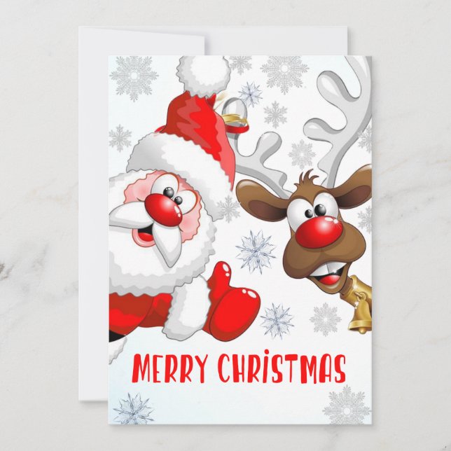 Merry Christmas Card, Santa Claus Card  (Front)