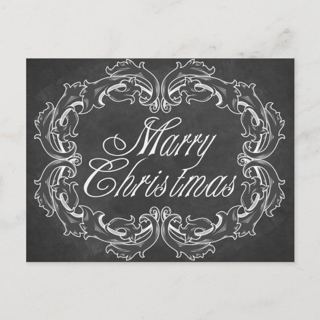 Merry Christmas card vintage chalkboard (Front)