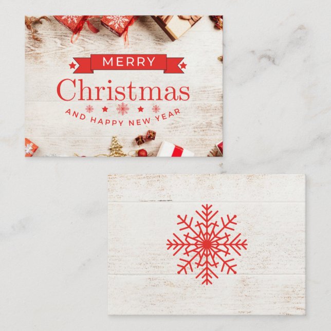 Merry Christmas Card Vintage Look Christmas Card (Front/Back)