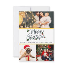 merry christmas card with 3 photos