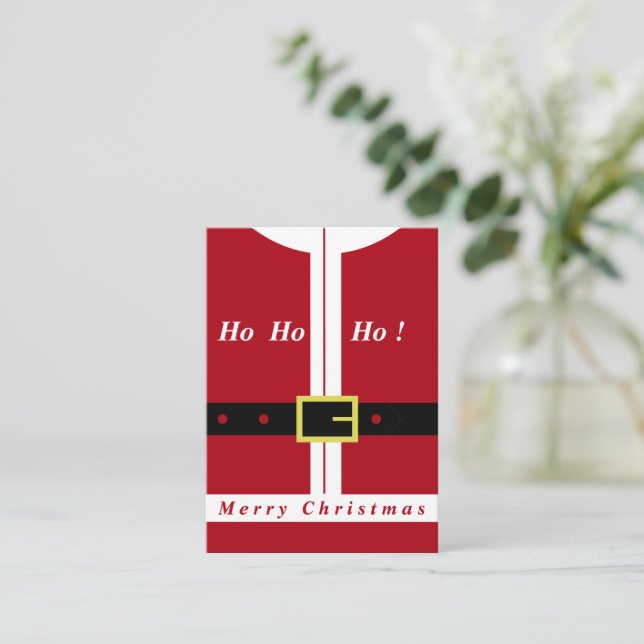 Merry Christmas Card with Funny Santa Design (Standing Front)