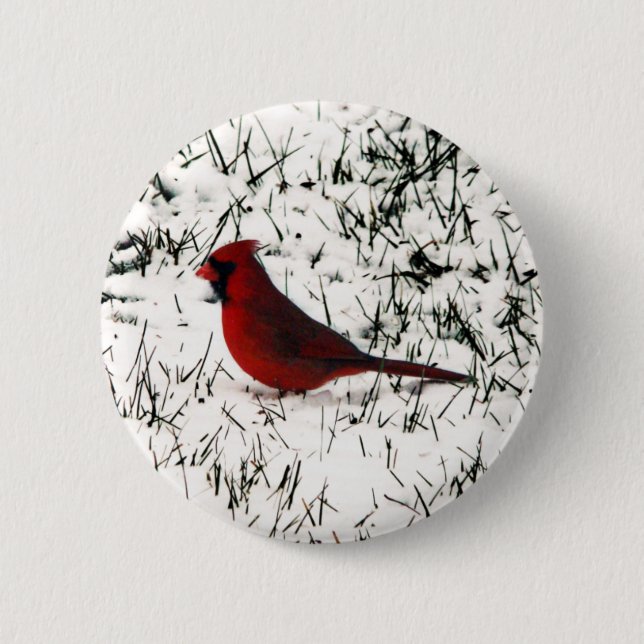Merry Christmas Cardinal  2 Inch Round Button (Front)