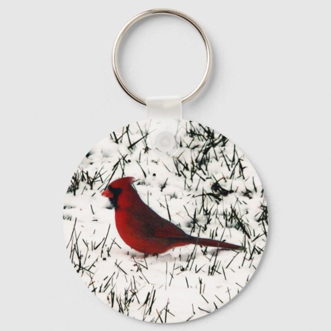 Merry Christmas Cardinal Keychain (Front)