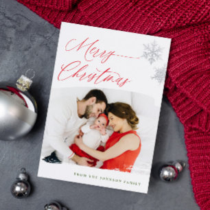 Merry Christmas Cards with Photo Modern Script