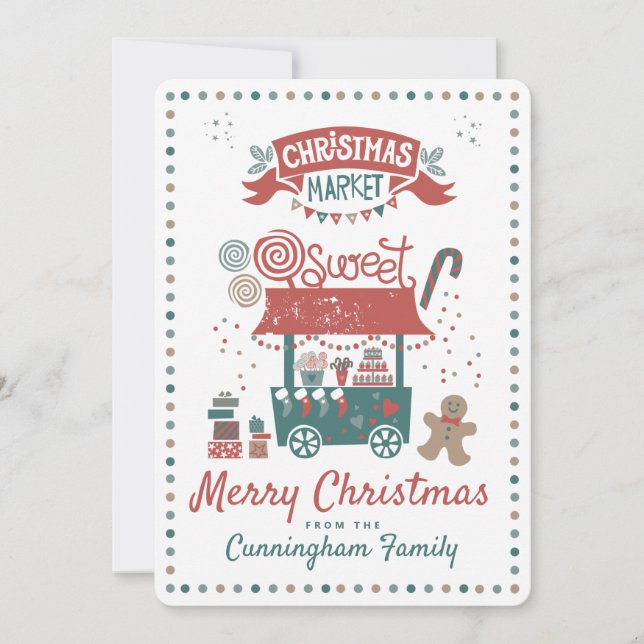 Merry Christmas Carnival Market Holiday Card (Front)