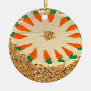 Merry Christmas Carrot Cake Food Photo Ceramic Ornament