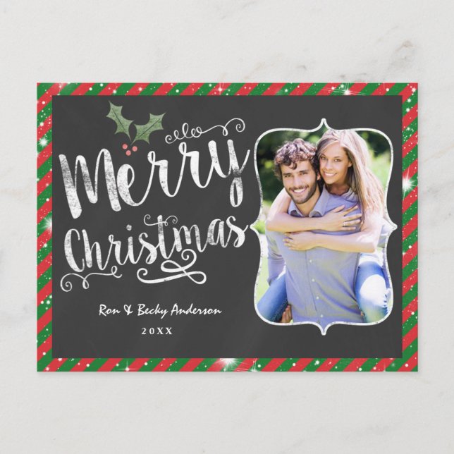 MERRY CHRISTMAS Carte postale Chalk Carte photo de (Devant)