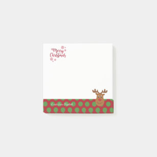 Merry Christmas,Cartoon  Reindeer-Personalized Post-it Notes