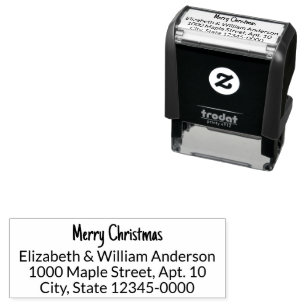 Merry Christmas Casual Font Name Return Address Self-inking Stamp