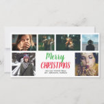 Merry Christmas Casual Script Six Photo Collage Holiday Card<br><div class="desc">Merry Christmas Casual Script Six Photo Collage</div>