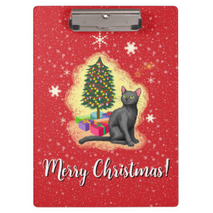 Merry Christmas Cat Clipboard