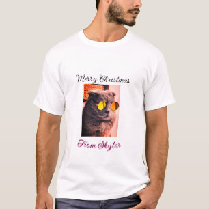 Merry Christmas cat dog pet animal love photo T-Shirt