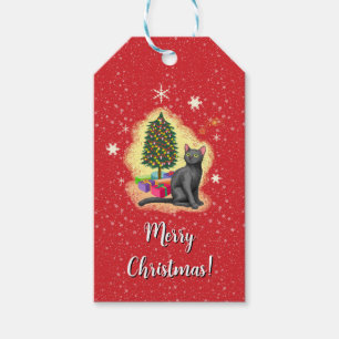 Merry Christmas Cat Gift Tags