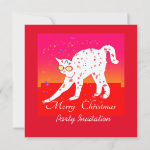 Merry Christmas Cat Invitation