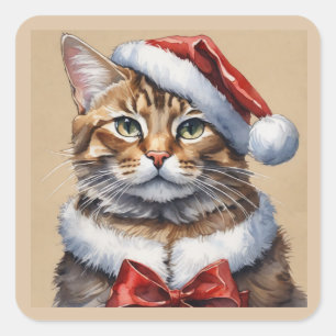 Merry Christmas Cat sticker