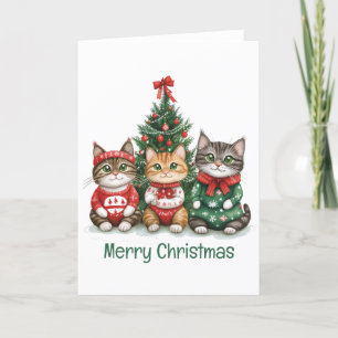 Merry Christmas Cats Holiday Card