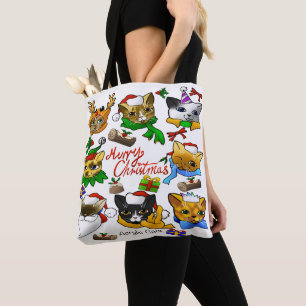 Merry Christmas Cats Tote Bag