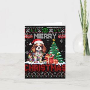 Merry Christmas Cavalier King Dog Lovers Ugly Xmas Card