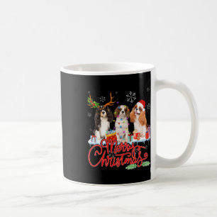 Merry Christmas Cavalier King Santa Reindeer Light Coffee Mug