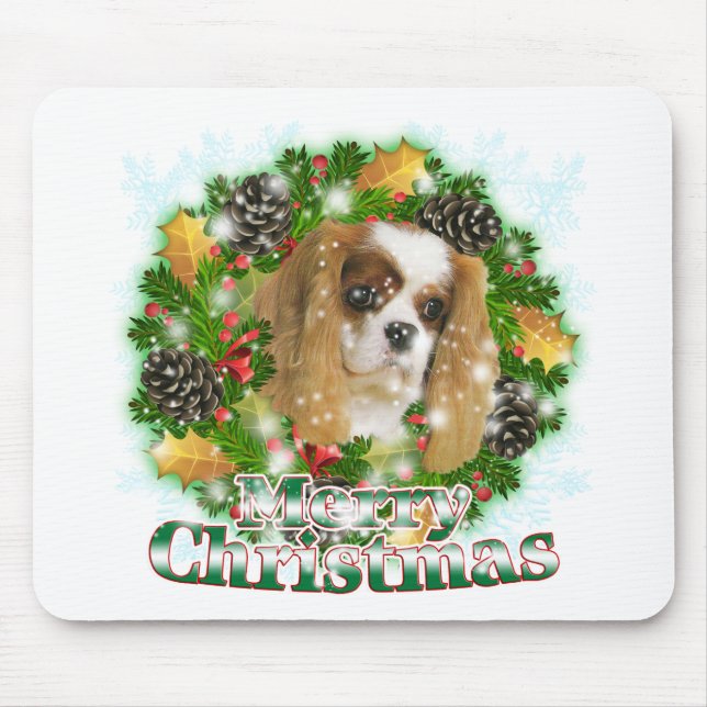 Merry Christmas Cavalier Mouse Pad (Front)