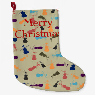 Merry Christmas Cellos Large Christmas Stocking