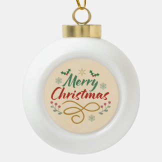 Merry Christmas  Ceramic Ball Christmas Ornament
