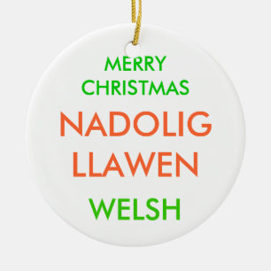 MERRY CHRISTMAS, CERAMIC ORNAMENT