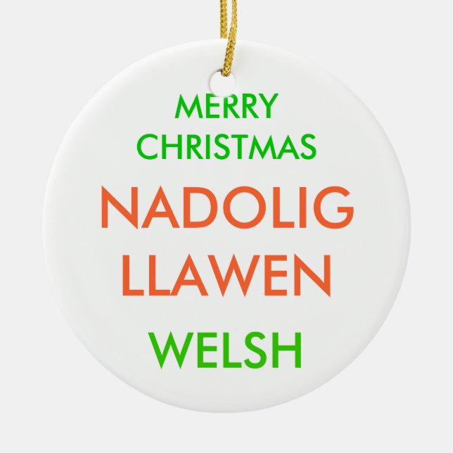 MERRY CHRISTMAS, CERAMIC ORNAMENT (Front)