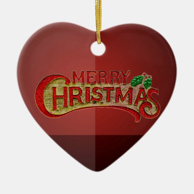 Merry Christmas Ceramic Ornament (Front)