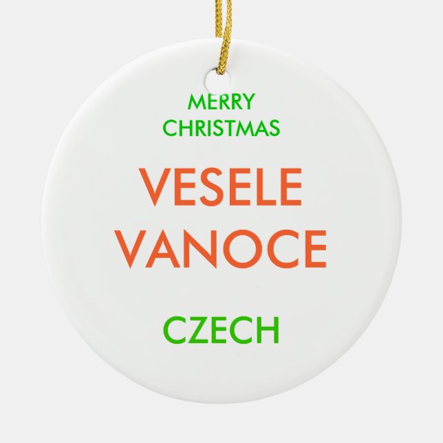 MERRY CHRISTMAS, CERAMIC ORNAMENT (Front)
