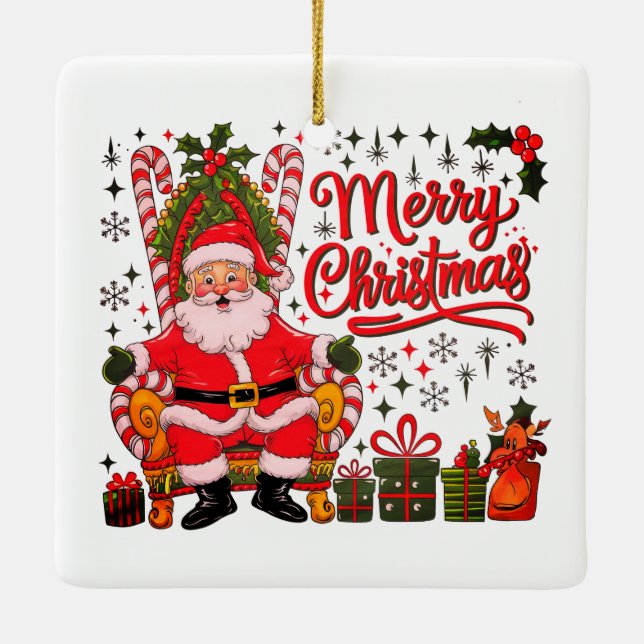 Merry Christmas Ceramic Ornament (Back)