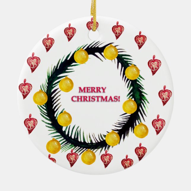Merry Christmas Ceramic Ornament (Back)