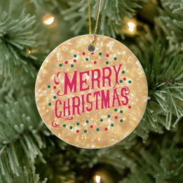 Merry Christmas Ceramic Ornament