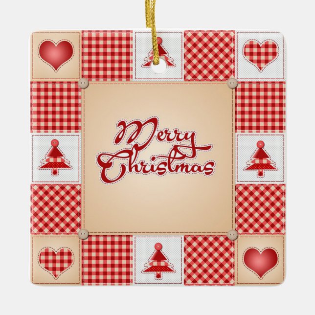 Merry Christmas Ceramic Ornament (Front)
