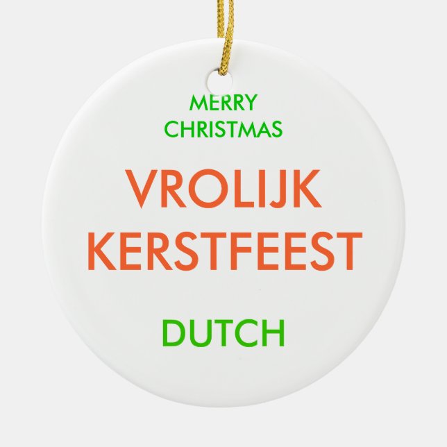 MERRY CHRISTMAS, CERAMIC ORNAMENT (Front)