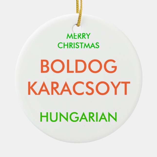 MERRY CHRISTMAS, CERAMIC ORNAMENT (Front)
