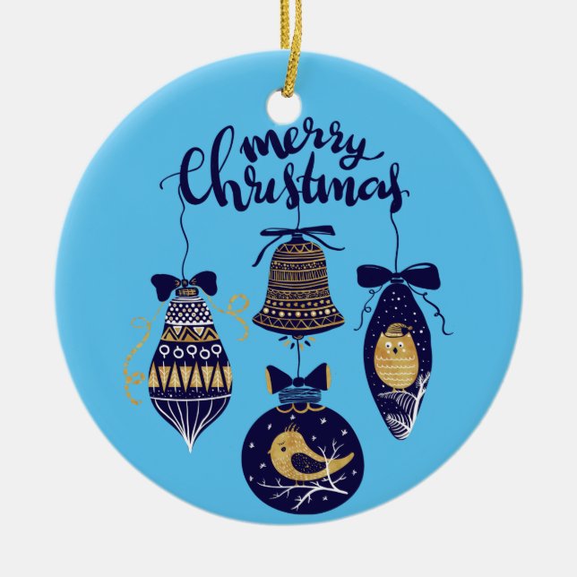 Merry Christmas Ceramic Ornament (Front)