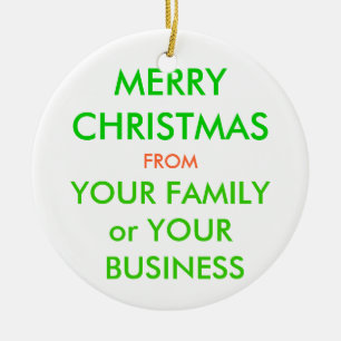 MERRY CHRISTMAS, CERAMIC ORNAMENT