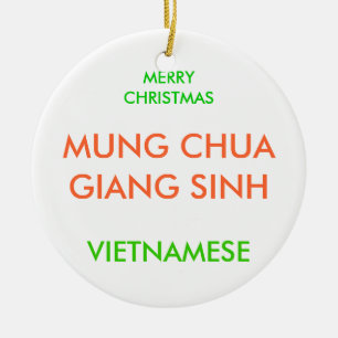 MERRY CHRISTMAS, CERAMIC ORNAMENT